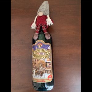 Pottery Barn Boiled Wool Girl Gnome Wine Bottle Topper, New